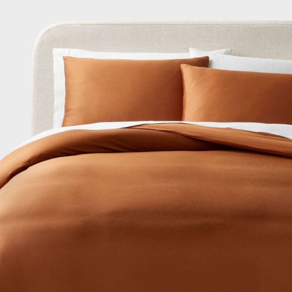 Threshold - Full/Queen Luxe Lyocell Duvet Cover and Sham Set C Copper